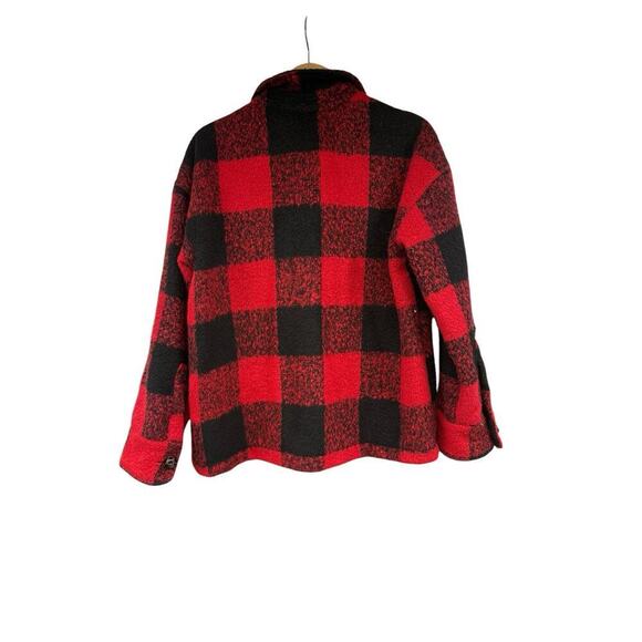 Tuckernuck Pomander Place Wool Blend Red Buffalo Plaid Jacket Shacket Womens S - Picture 9 of 11